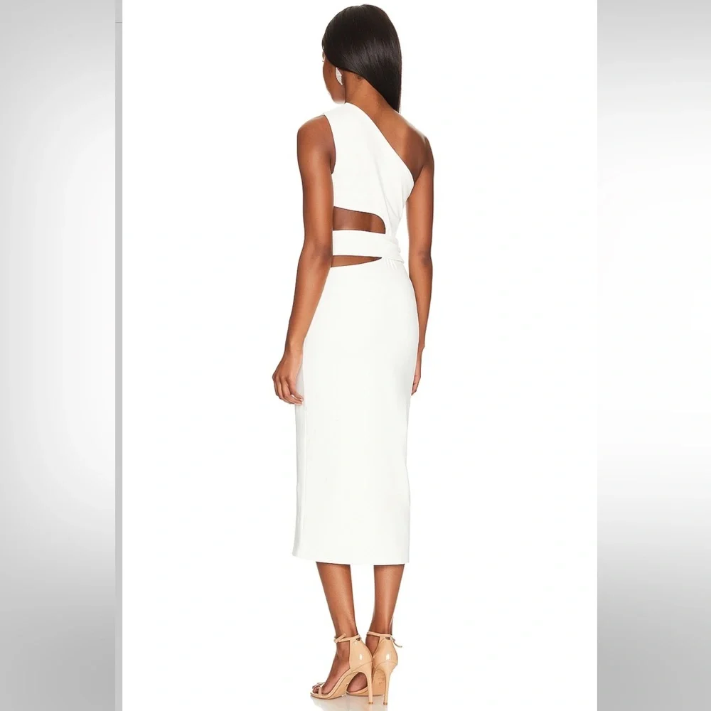 Off white midi dress with cut outs - Picture 8 of 10